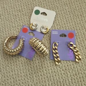 Claire's Gold and Silver Earring Trio